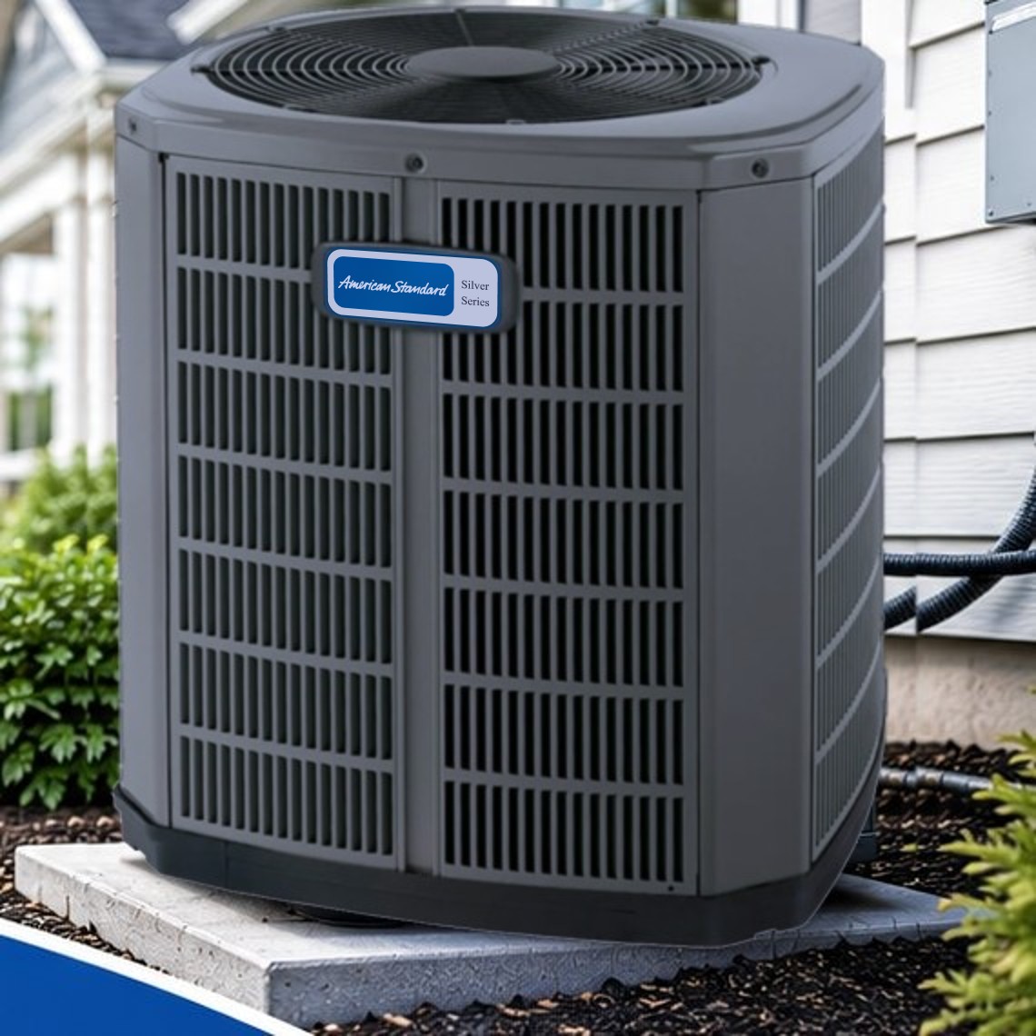 New Eco Cooling outdoor air conditioning unit installed beside a home